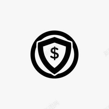 盾牌银行美元图标图标