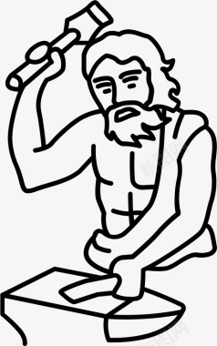 赫菲斯托斯古代铁匠图标图标