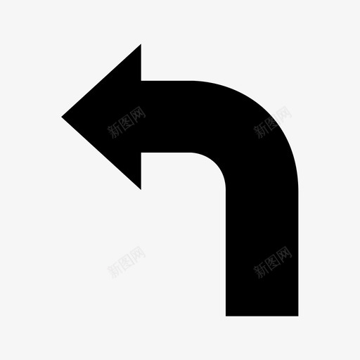 左转箭头方向图标svg_新图网 https://ixintu.com 导向 左转 方向 标志 箭头 转向