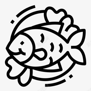 鱼食物餐馆图标图标