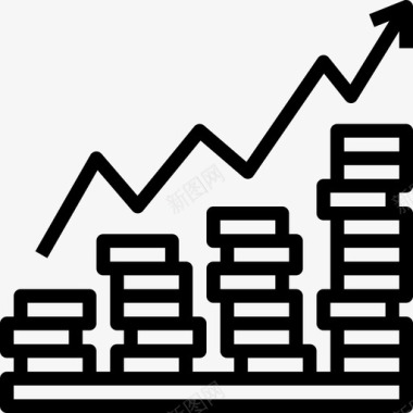 收入会计和财务2线性图标图标