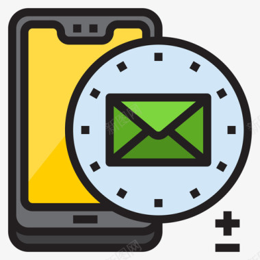 邮件智能手机技术直系颜色图标图标