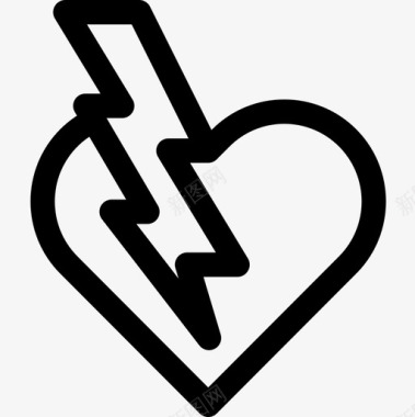 心脏摇滚乐18线性图标图标