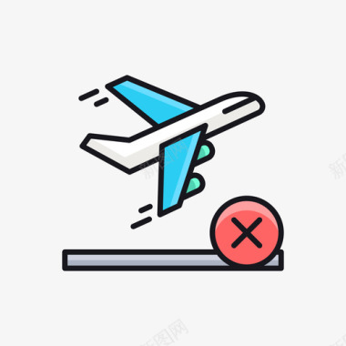 飞机飞行航空公司线颜色图标图标