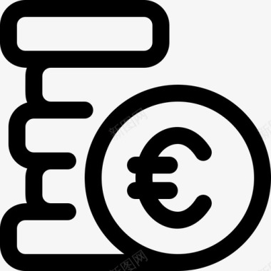 欧元硬币货币95直系图标图标