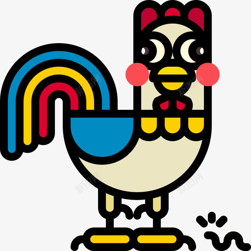 鸡肉动物17线形颜色图标svg_新图网 https://ixintu.com 动物 线形 颜色 鸡肉