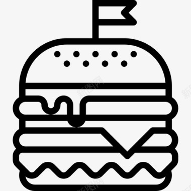 汉堡包35号咖啡馆直系图标图标