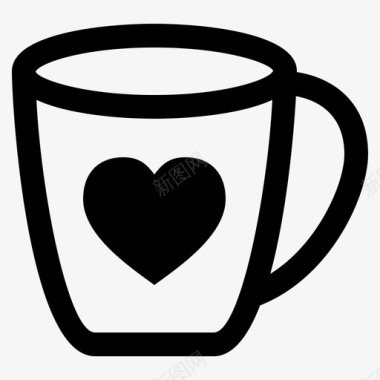 心脏杯杯子饮料图标图标
