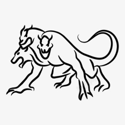 严禁塞物塞伯勒斯人物狗图标高清图片