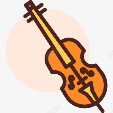 大提琴音乐118线性颜色图标图标