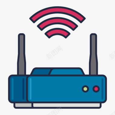 Wifi共工作空间7线性颜色图标图标