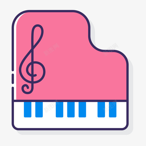 钢琴音乐120线性颜色图标svg_新图网 https://ixintu.com 线性 钢琴 音乐 颜色