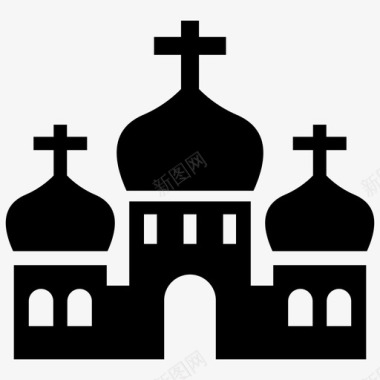 教堂东正教祈祷厅图标图标