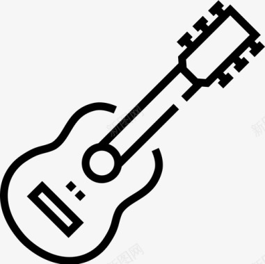 吉他嬉皮士24线性图标图标