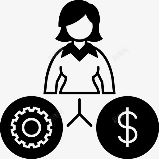 工作与金钱商业装备图标svg_新图网 https://ixintu.com 主管 商业 女性 工作 装备 金钱