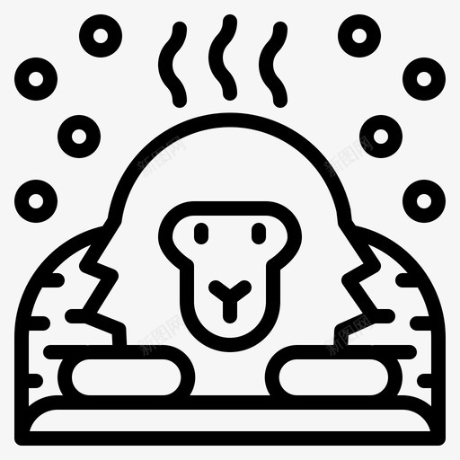 雪猴动物日本图标svg_新图网 https://ixintu.com 动物 日本 猕猴 轮廓 雪猴