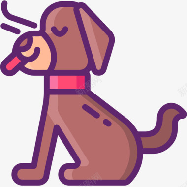 狗宠物美容3线性颜色图标图标