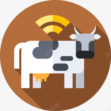 奶牛智能农场43平坦图标图标