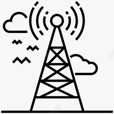 信号塔热点塔网络塔图标图标