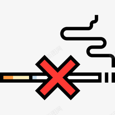 禁止吸烟博物馆75线性颜色图标图标