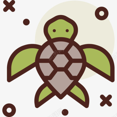 海龟潜水25线颜色图标图标
