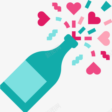 香槟婚礼爱情故事3平淡图标图标