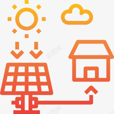 太阳能能量39梯度图标图标
