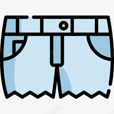 短裤衣服110线性颜色图标图标