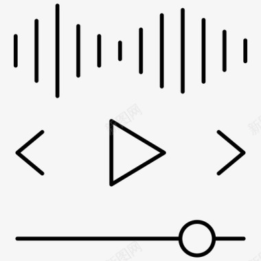 音乐播放器多媒体基本用户界面轮廓图标图标