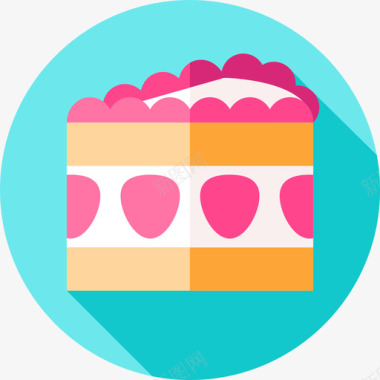 草莓蛋糕面包房106扁平图标图标