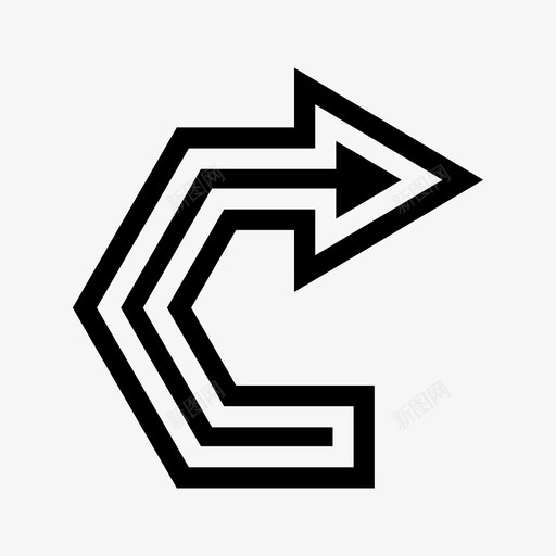 箭头方向导航图标svg_新图网 https://ixintu.com 下一个 双线 导航 方向 箭头