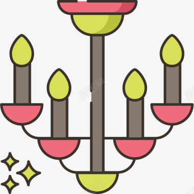 吊灯家用电器2线性颜色图标图标