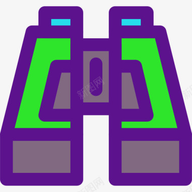 双筒望远镜探险53线性颜色图标图标