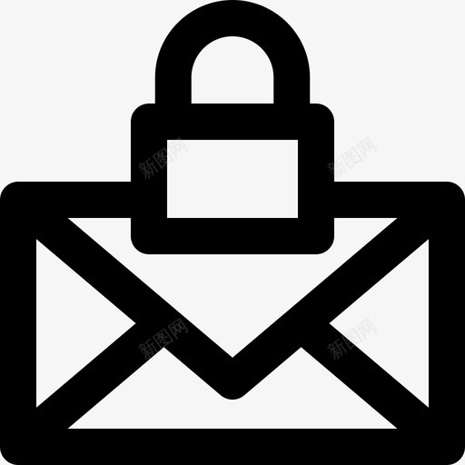 锁电子邮件46直线图标svg_新图网 https://ixintu.com 电子邮件 直线