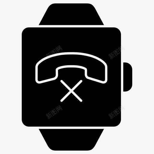 未接来电智能手表智能手表字形图标svg_新图网 https://ixintu.com 图标 字形 手表 智能 未接 来电