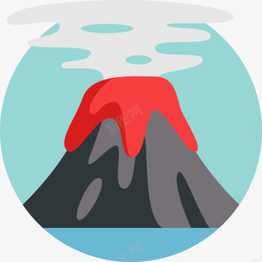 火山景观56平坦图标图标