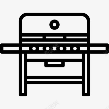 烤箱烧烤25线性图标图标