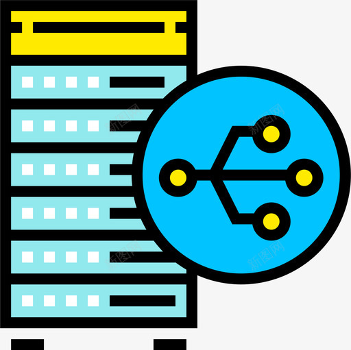 共享托管云1线性颜色图标svg_新图网 https://ixintu.com 共享 托管 线性 颜色