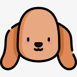 可卡犬可卡犬狗6线性颜色图标高清图片