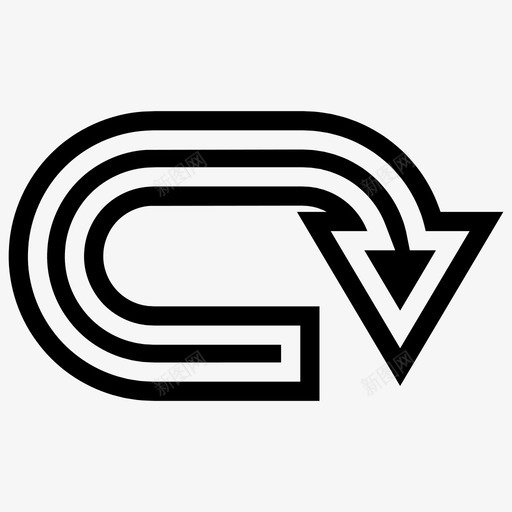 箭头方向循环图标svg_新图网 https://ixintu.com 双线 循环 撤消 方向 箭头