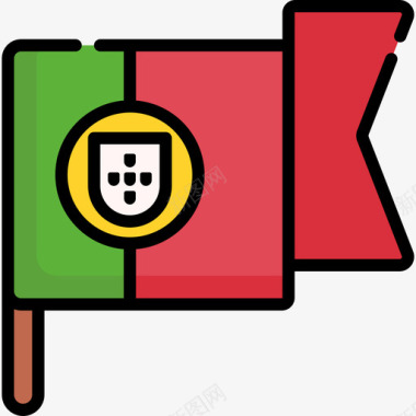葡萄牙葡萄牙5线性颜色图标图标