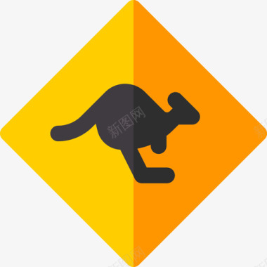 袋鼠澳大利亚24平坦图标图标