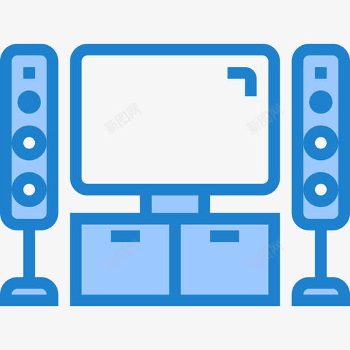 音响影院69蓝色图标svg_新图网 https://ixintu.com 影院 蓝色 音响