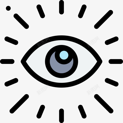 眼睛精神的21线条的颜色图标svg_新图网 https://ixintu.com 眼睛 精神 线条 颜色