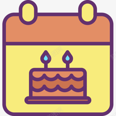 生日聚会和庆祝活动23线性颜色图标图标