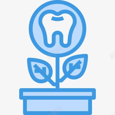 牙齿牙齿34蓝色图标图标