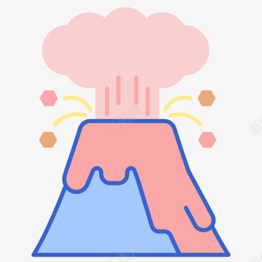火山天气221线形颜色图标图标