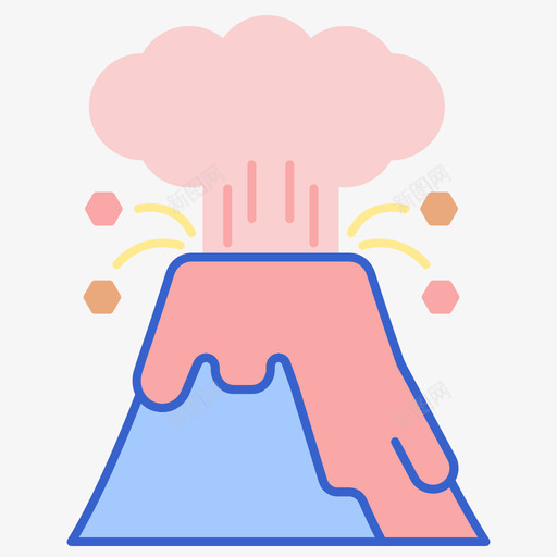 火山天气221线形颜色图标svg_新图网 https://ixintu.com 天气 火山 线形 颜色