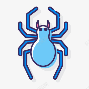 蜘蛛动物22线形颜色图标图标