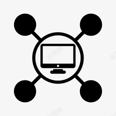 计算机连接数字互联网图标图标